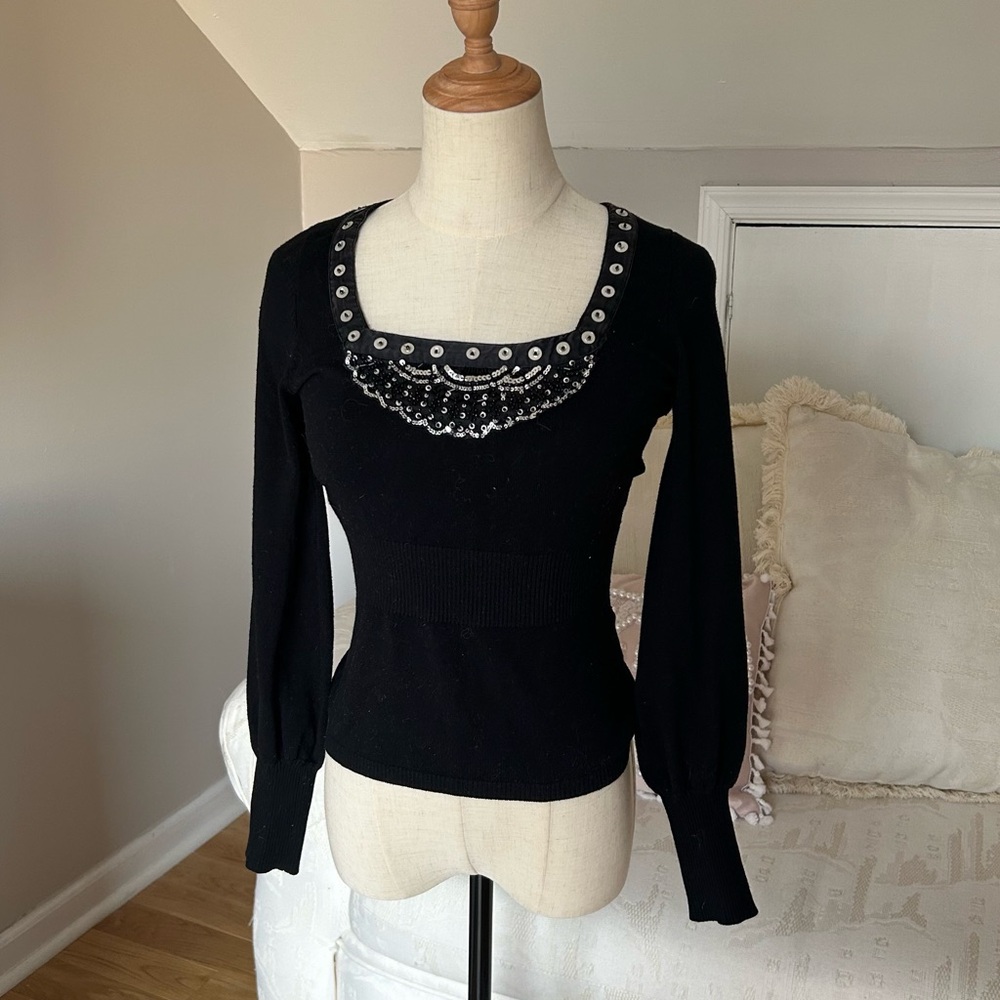 kenzo sequin neckline sweater